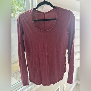 Lululemon Long Sleeve Top in Deep Red